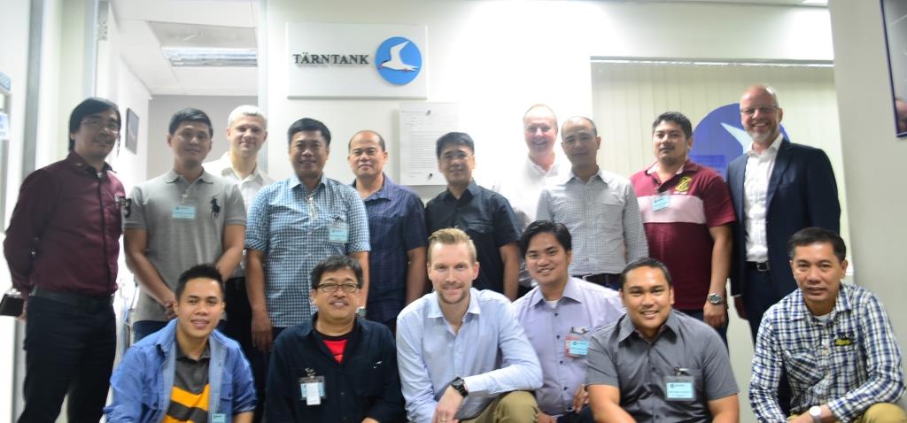 Terntank Officers and Shore Side Staff from Sweden gathered for a group photo with Martin Hernqvist.