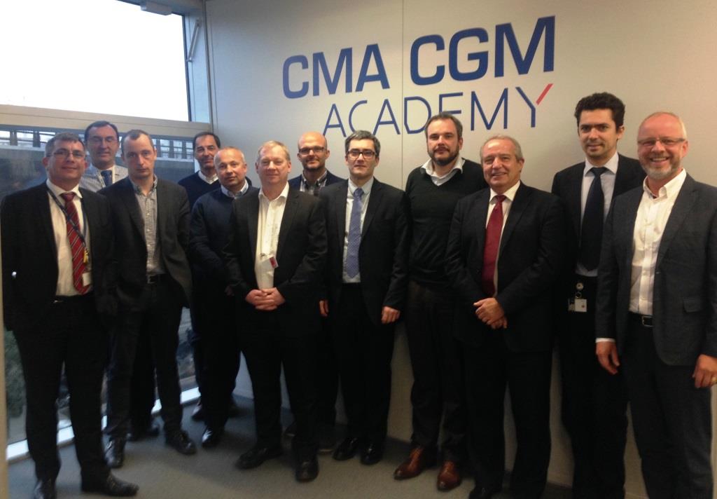 Marseille group during the Train the Trainer event hosted by CMA CGM Academy. In the photo are participants with the facilitator, Martin Hernqvist.